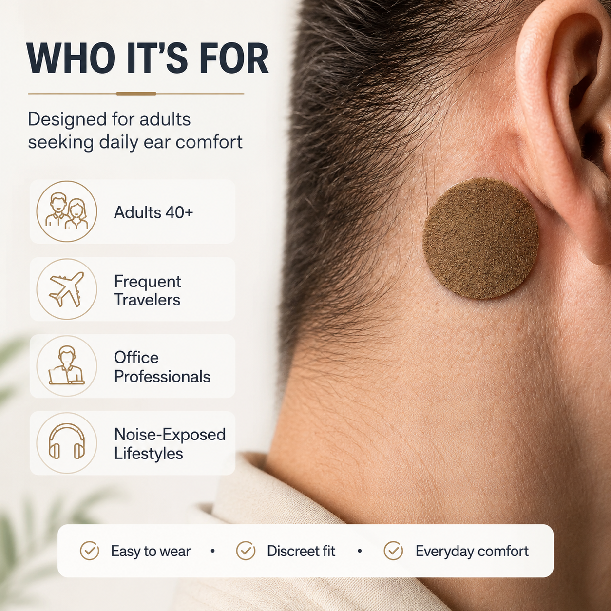 NATRAVOR TinniEase™ Patches Find Your Calm. Enjoy Quieter Moments.