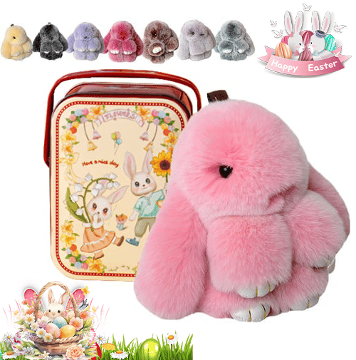 🐰Easter Cute Bunny Plush Keychain - Includes gift box, 🎁Easter Sweet Surprise