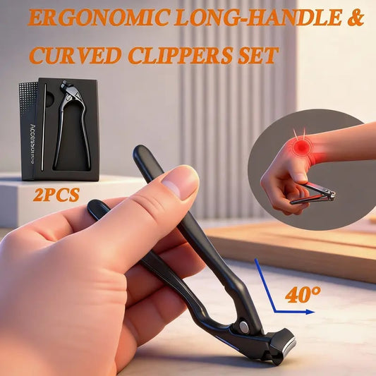✂️ 🖤Black Curved Nail Clipper – Ergonomic & Easy for Seniors 🖤