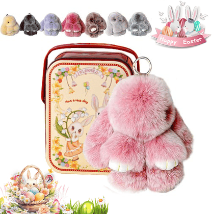 🐰Easter Cute Bunny Plush Keychain - Includes gift box, 🎁Easter Sweet Surprise